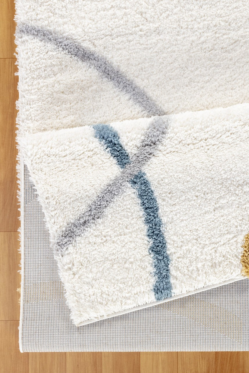 Loft Shag Ivory 5'3" x 7' Area Rug - Luxuriously Soft 100% Polyester Shaggy Carpet | Stain Resistant, Durable for Living Room, Bedroom, High Traffic Areas | Made in Turkey