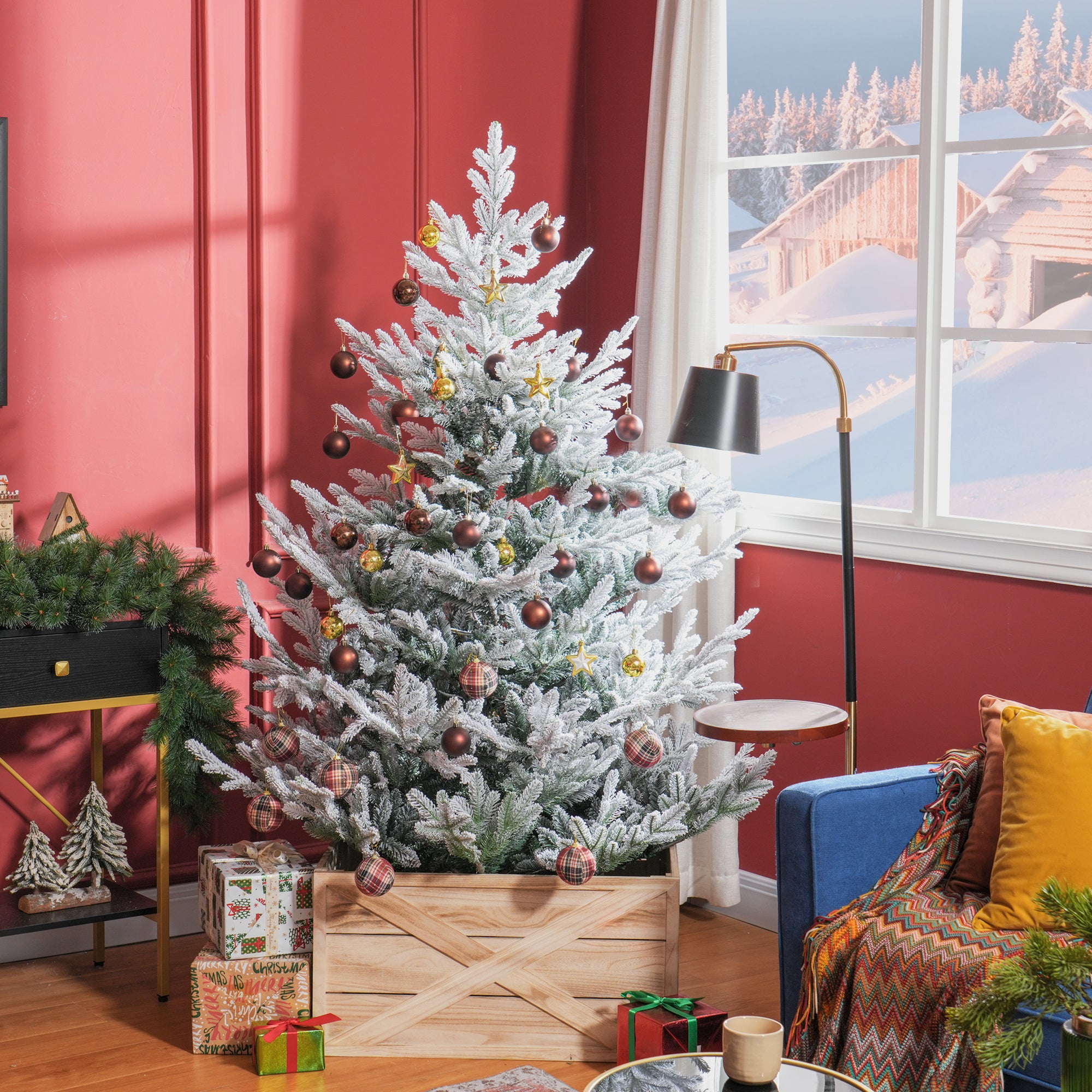 HOMCOM 6ft Green Artificial Christmas Tree: Realistic Hinged Pine Xmas Tree w/ 795 Auto-Open Branches, Steel Base for Home & Holiday Decor