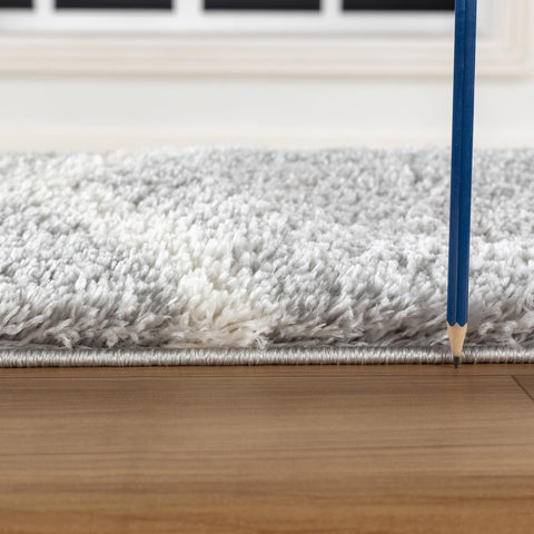 Luxurious Grey Shag Area Rug - 7'10" x 9'10" Soft Polyester Pile, Durable Jute Backing, Stain-Resistant, Kid & Pet Friendly - Perfect for Living Room, Bedroom, High Traffic Areas - Made in Turkey