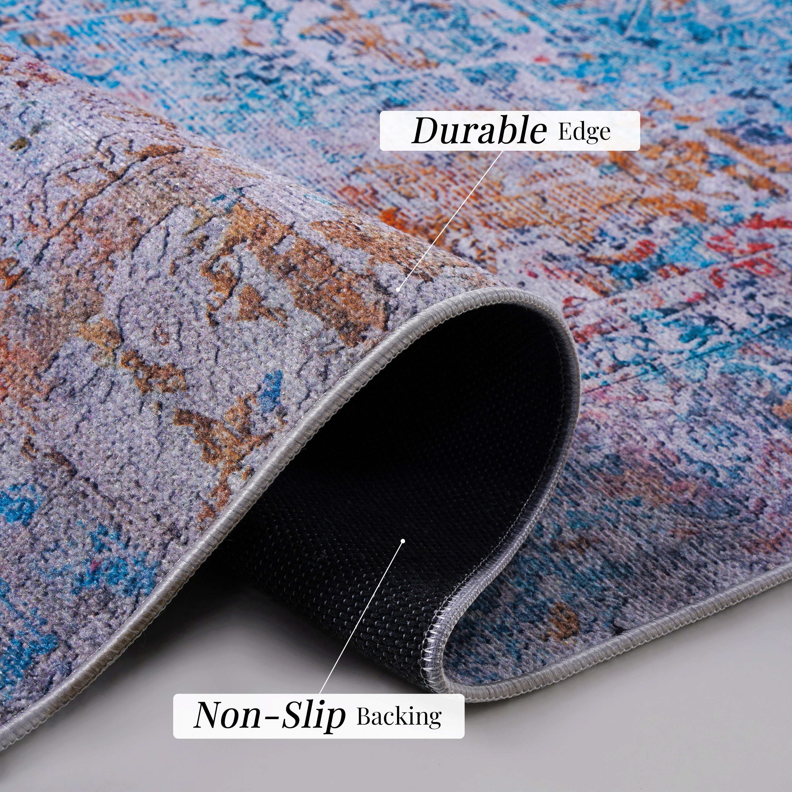 MAVAL Yellow Washable Rug 5x8 Area Rug - Soft, Non-Slip, Stain-Resistant Polyester Chenille for Living Room, Bedroom, Kitchen, Hallway - Easy Clean, Low Pile, Durable Home Decor