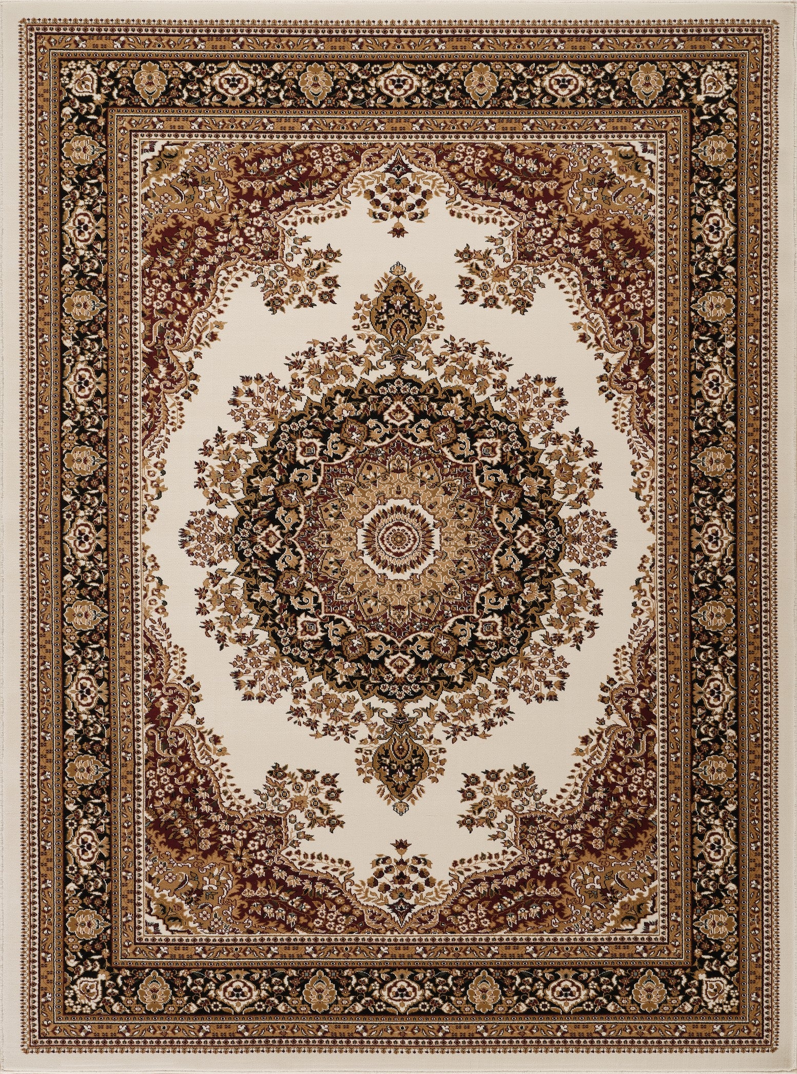 Manchester GC Ivory Multi Traditional Medallion Area Rug - 2'7" x 9'10" - 100% Polypropylene, Machine-Made in Turkey - Durable, Stain-Resistant Runner for Living Room, Hallway, Entryway