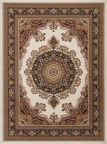 Manchester GC Ivory Multi Traditional Medallion Area Rug - 2'7" x 9'10" - 100% Polypropylene, Machine-Made in Turkey - Durable, Stain-Resistant Runner for Living Room, Hallway, Entryway