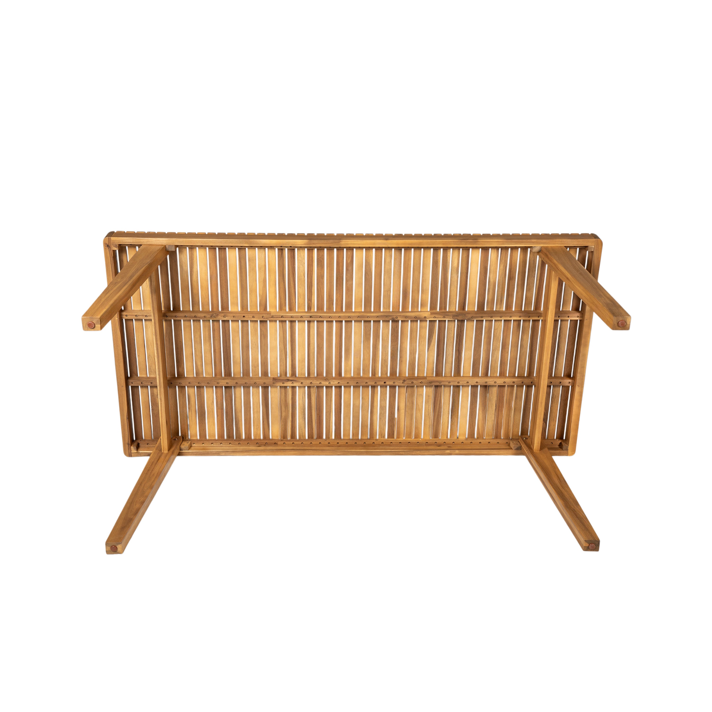 Durable 5-Piece Acacia Wood Patio Furniture Set: Natural Table & 4 Beige Cushioned Chairs for Outdoor Dining, Garden, Deck - Heavy-Duty, All-Weather, 69" Table, 400lb Chairs