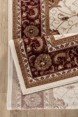 Manchester GC Ivory 7'10" x 10'6" Area Rug - Luxury Ornate Traditional Oriental Pattern, 100% Polypropylene Pile, Stain Resistant, Kid &amp; Pet Friendly, Machine-Made in Turkey, 0.47" Pile Height