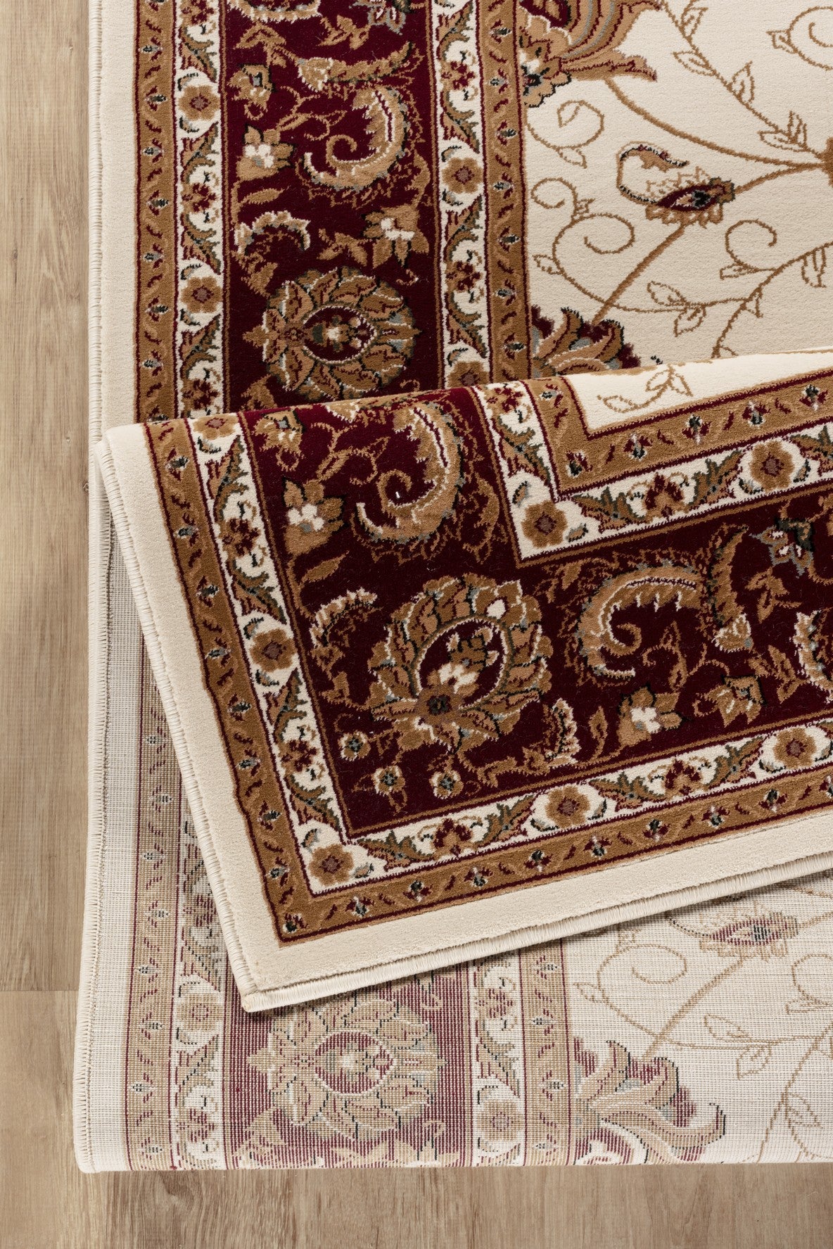 Luxury Manchester Ivory Oriental Area Rug - 5'3" x 7'3" Machine-Made Polypropylene | Ornate Traditional Style for Living Room, Dining Room, Entryway | Stain Resistant, Durable Pile