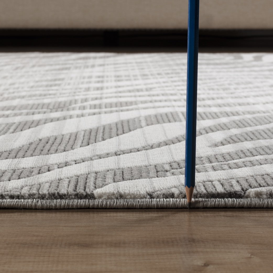 Geometrix GC_DIM1008 Gray 5'3"x7'3" Area Rug - Realistic 3D Effect, Ultra-Soft Polyester, Durable Jute Backing, 0.43" Pile, Boho/Exotic Style for Living Room &amp; High Traffic Areas, Made in Turkey