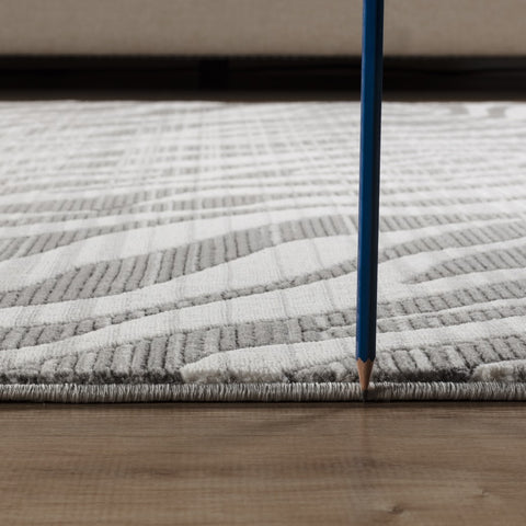 Geometrix GC_DIM1008 Gray 5'3"x7'3" Area Rug - Realistic 3D Effect, Ultra-Soft Polyester, Durable Jute Backing, 0.43" Pile, Boho/Exotic Style for Living Room &amp; High Traffic Areas, Made in Turkey