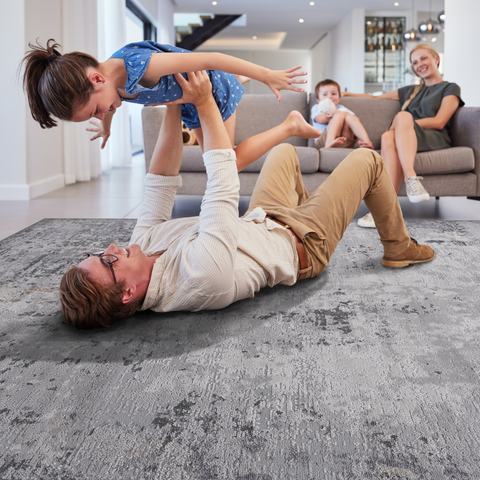 MARFI Collection 2'x8' Ivory & Taupe Abstract Runner Rug - Stain Resistant, Non-Shedding Polyester, Medium Pile for Entryway, Hallway, Living Room, Dining Room, Home Office