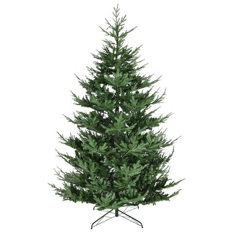 HOMCOM 9ft Hinged Artificial Christmas Tree - Realistic Pine, Auto-Open, Flame-Retardant Green PVC Branches, Sturdy Steel Base for Easy Home Decor