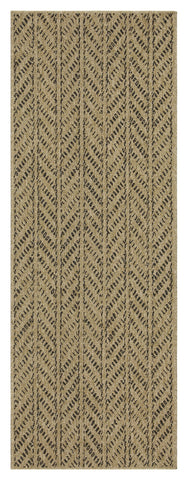 Earth Collection Jute/Black 5'3" x 7'3" Indoor Outdoor Area Rug - Durable Polypropylene, Stain-Resistant, Easy Clean Patio Deck Entryway