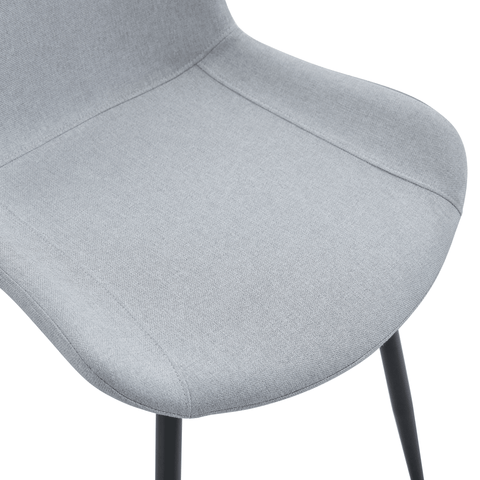 71" Wooden &amp; Black Spliced Dining Table Set with 8 Light Gray Linen Chairs - 30"H Table w/ Storage Shelf, Ergonomic Cushions for Dining Room, Kitchen &amp; Parties