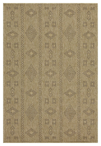 Earth Collection Jute/Mocha 2'7"x7'3" Indoor/Outdoor Area Rug - Stain-Resistant Polypropylene, Flatweave, Easy Clean, Durable for High-Traffic Areas, Made in Turkey