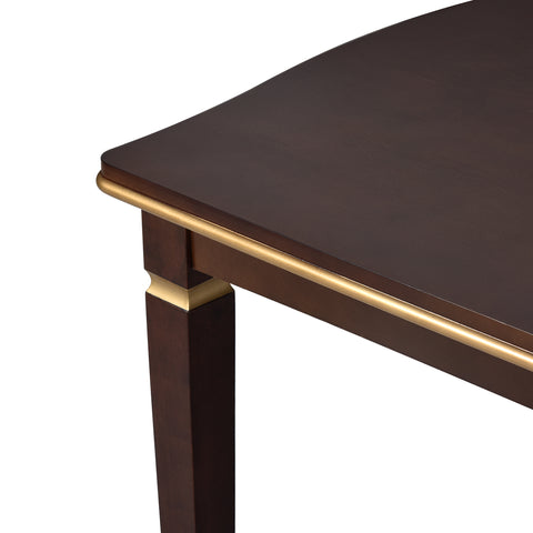 6-Piece Espresso Solid Wood Dining Table Set: 60" Rectangular Table, 4 High-Back Tufted Chairs & Bench, Seats 6 for Kitchen & Dining Room, Elegant Craftsmanship & Comfort