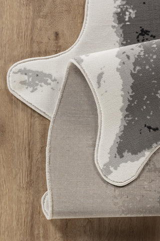 Hide GC_CHD1006 Gray 5x7 ft Area Rug - Soft Polyester Cowhide Style for Farmhouse, Rustic, Boho Living Room, Bedroom, Entryway - Stain Resistant, Durable, Machine-Made in Turkey