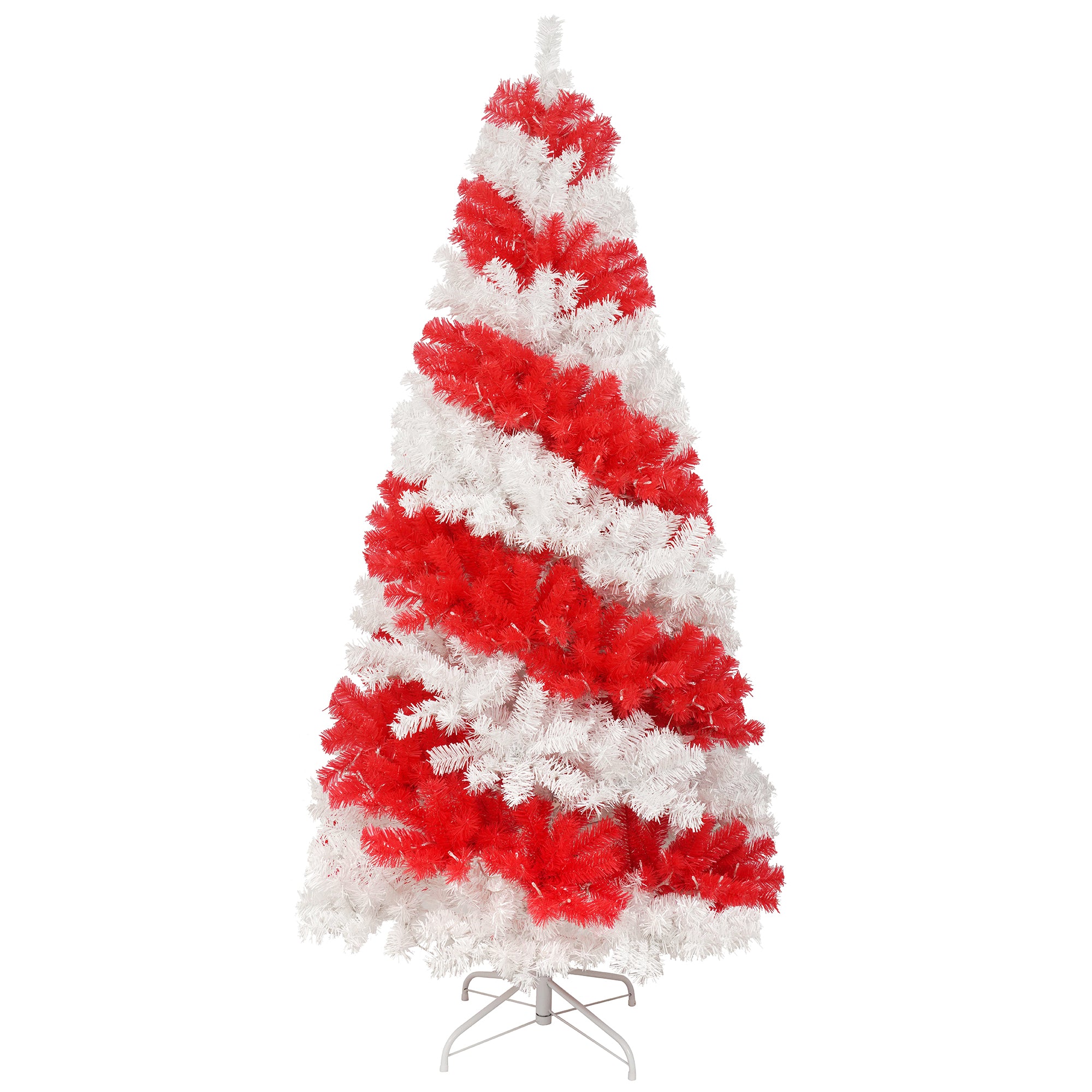 6ft Candy Cane Christmas Tree with 300 Warm White LED Lights & 900 Bendable Branches, Premium PVC Holiday Decoration for Home, Parties, Indoor Xmas Decor