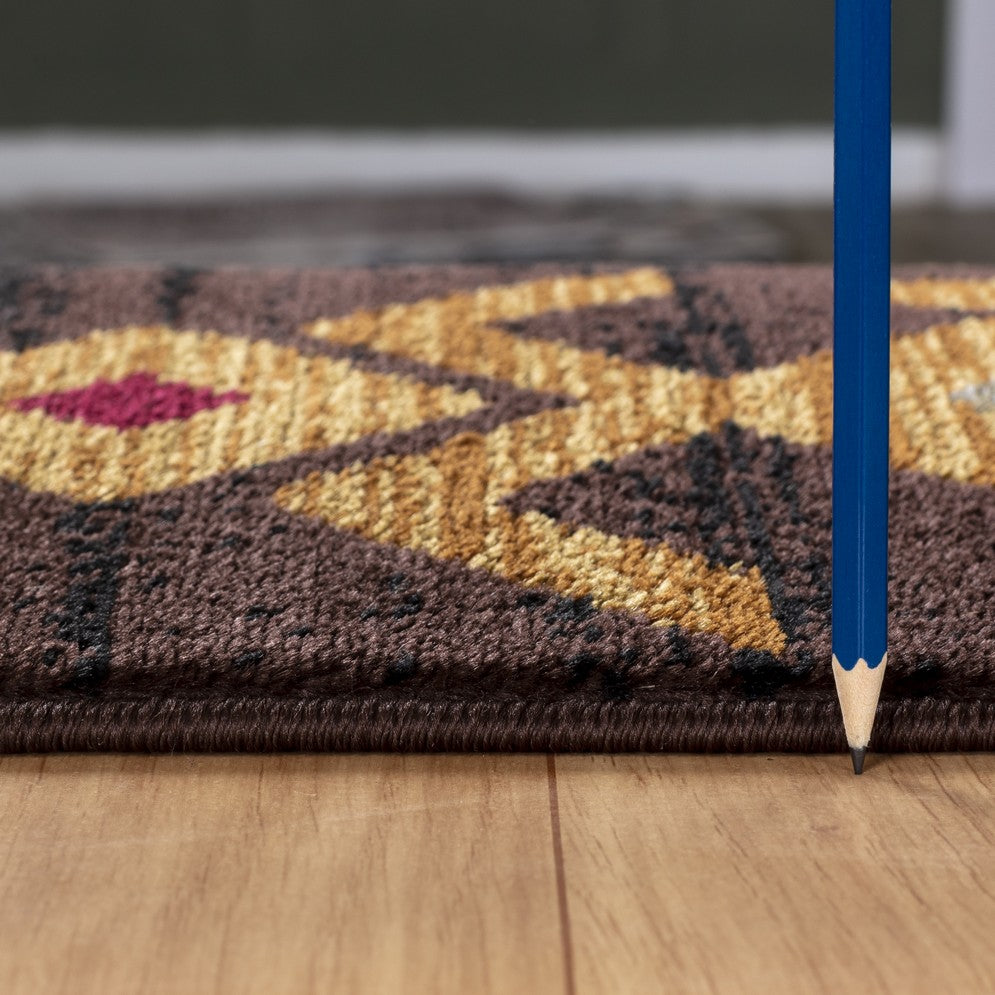 Tribes GC 2'x3' Southwest Brown Area Rug - 100% Polypropylene, Jute Back, Stain-Resistant Accent Rug for High-Traffic Entryways &amp; Living Rooms, Durable &amp; Easy Care, Made in Turkey