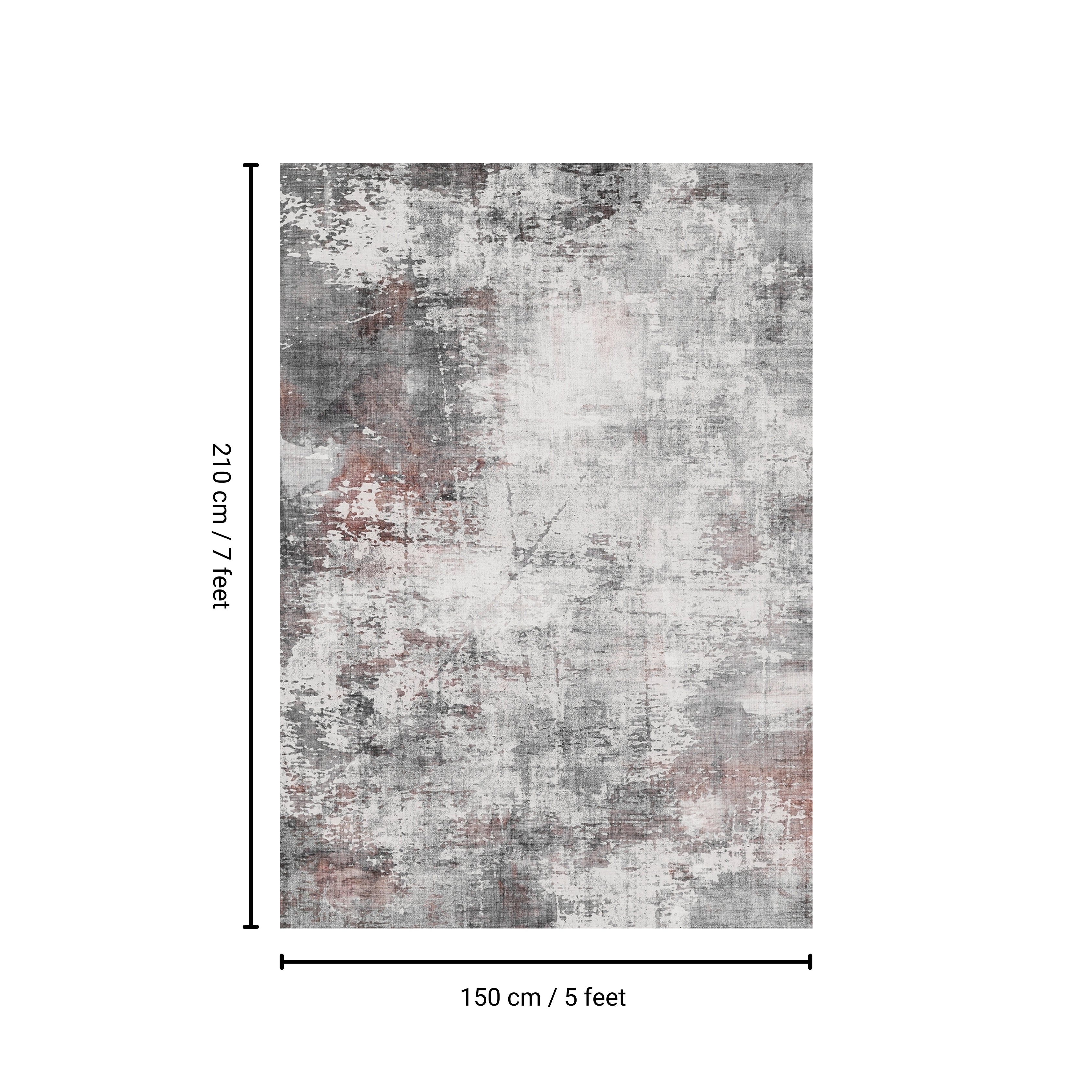 TOUCAN G5206-7 Washable Non-Slip Area Rug - 5'x7' Ivory Multi Polyester Pile, Durable & Foldable for Living Room, Bedroom, Entryway - Low Pile, Pet-Friendly, Easy Care