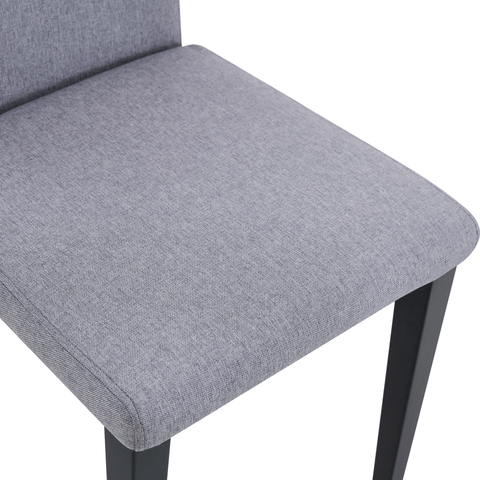 71" Wooden & Black Spliced Dining Table Set with Storage, Seats 6, Paired with Light Gray Linen-Cotton Chairs - Perfect for Kitchen, Dining Room, Home Gatherings