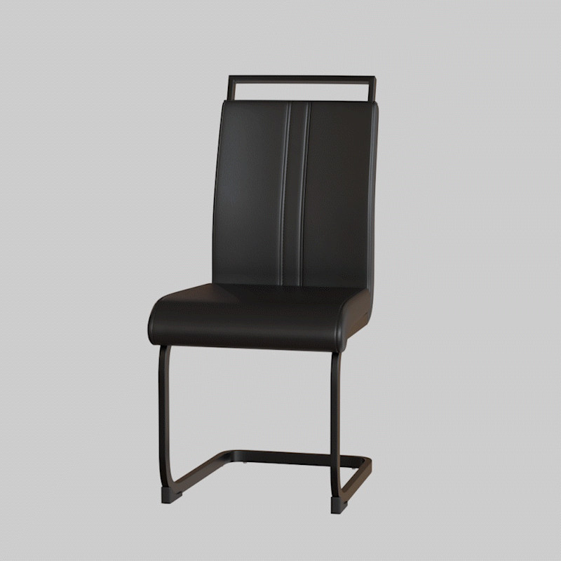 55" Rustic Farmhouse Industrial Dining Table Set for 4, MDF Wood Top, Black Metal Legs, PU Armless Chairs, Modern Kitchen & Dining Room Furniture, Easy Assembly