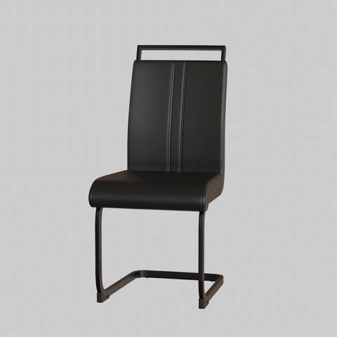 55" Rustic Farmhouse Industrial Dining Table Set for 4, MDF Wood Top, Black Metal Legs, PU Armless Chairs, Modern Kitchen & Dining Room Furniture, Easy Assembly