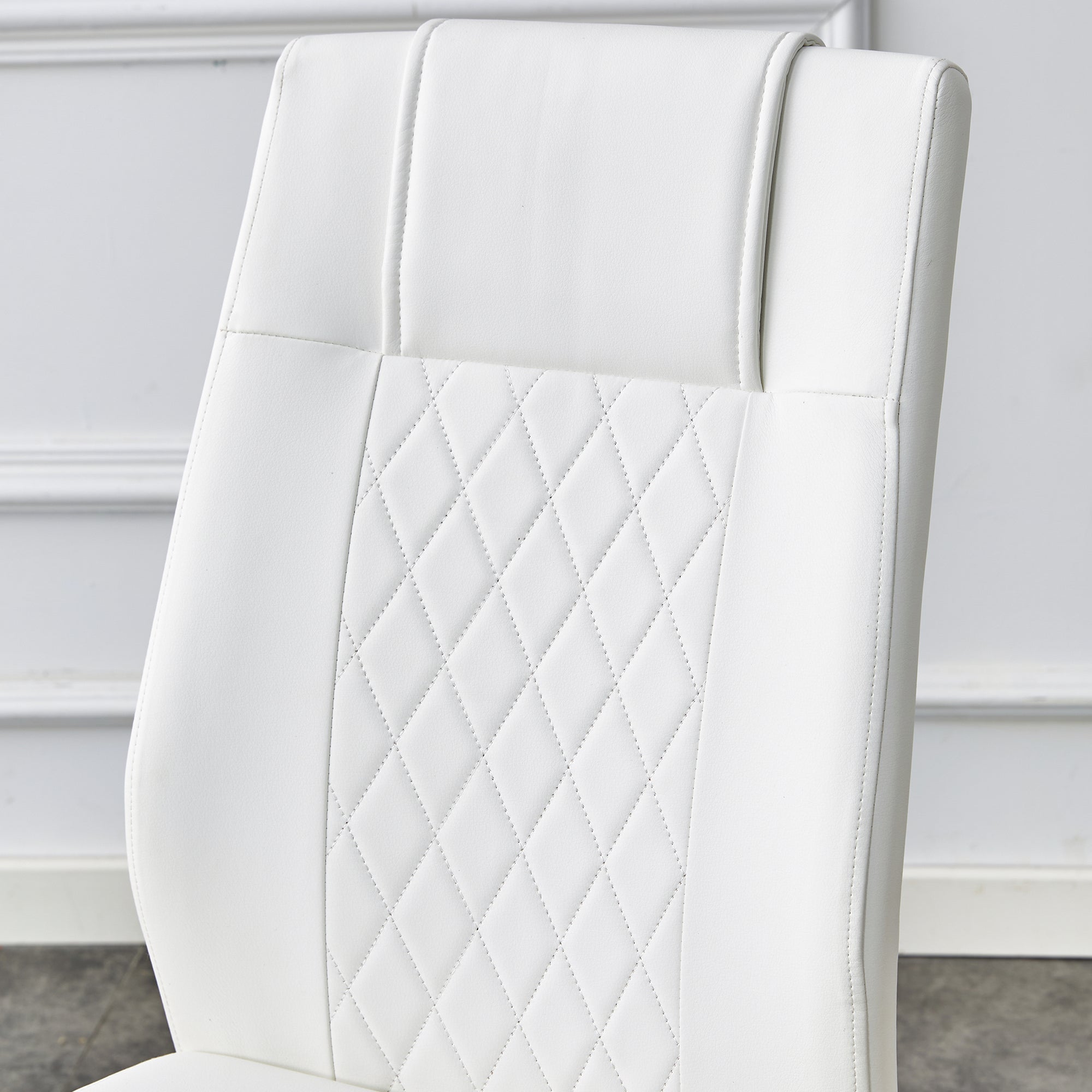 Modern Minimalist Dining Table Set with Imitation Marble Glass Top & Comfortable Chairs, Seats 4-8, U-Bracket MDF Legs, Black+Gold, Perfect for Dining & Living Rooms