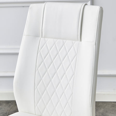 Modern Minimalist Dining Table Set with Imitation Marble Glass Top & Comfortable Chairs, Seats 4-8, U-Bracket MDF Legs, Black+Gold, Perfect for Dining & Living Rooms