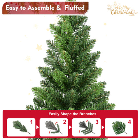 Set of 2 Small Artificial Christmas Trees, 2FT Green PVC Mini Holiday Decor with 68 Tips Each, Rustic Burlap Cement Base, Perfect for Desk, Table, Office & Home