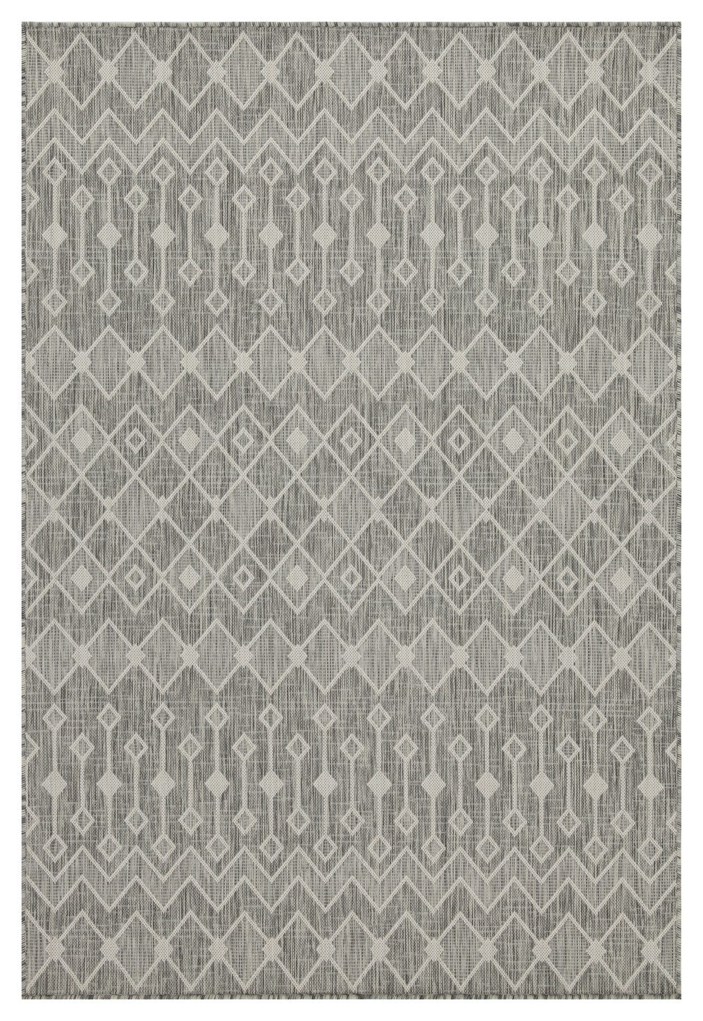 Sunshine GC Silver 7'10"x10'3" Indoor/Outdoor Area Rug - Durable Polypropylene, Stain-Resistant, Flatweave, Easy Clean Patio & Deck Decor