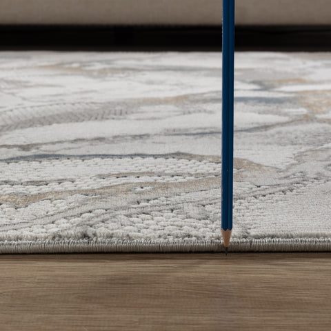 Geometrix GC_DIM1001 7'10" x 10'6" Gray Abstract Polyester Area Rug - Modern, Contemporary Style for Living Room, Bedroom, High Traffic Areas - Stain Resistant, Kid &amp; Pet Friendly, Made in Turkey