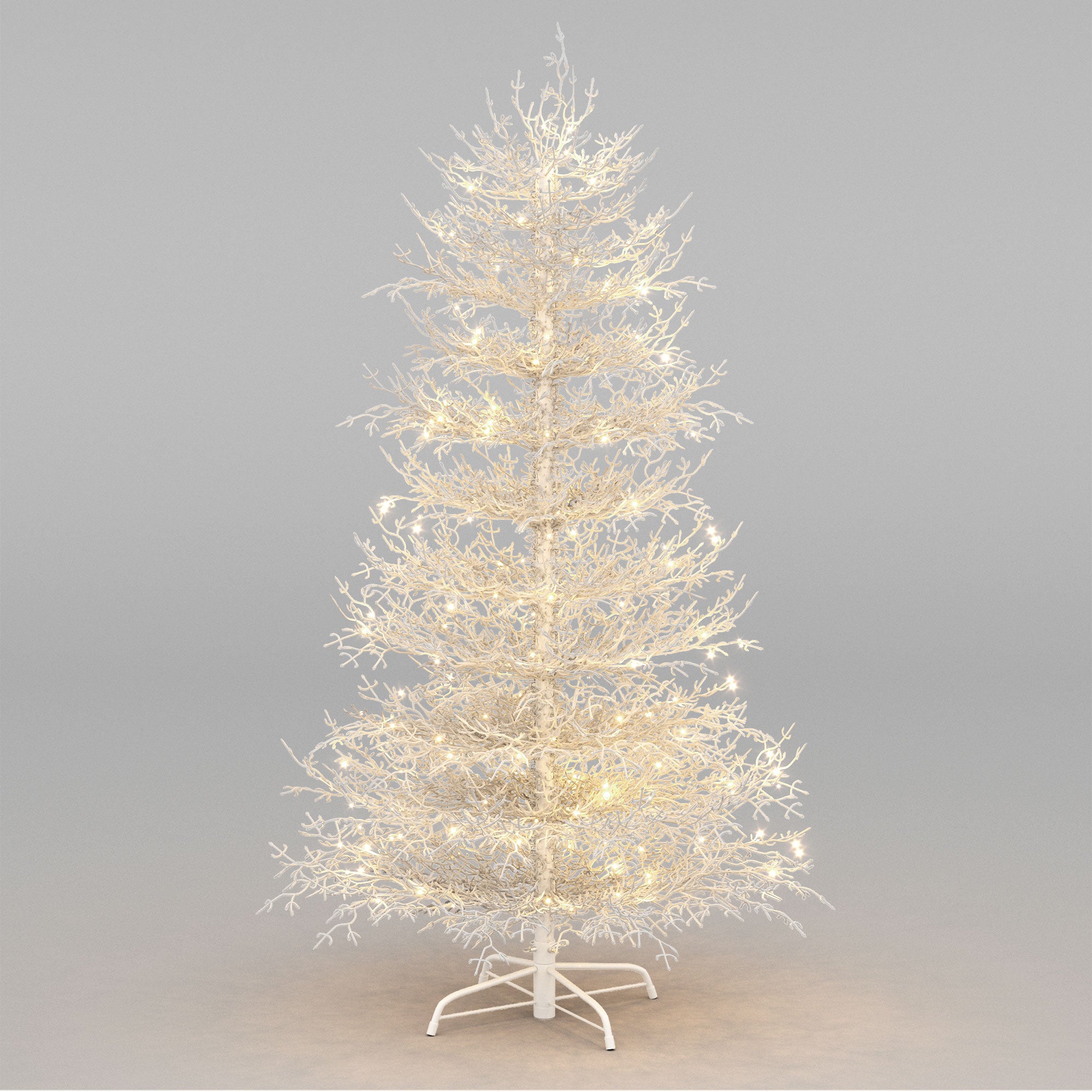 6FT Snow Flocked Aspen Fir Artificial Christmas Tree | Hinged Design with 623 Lush PE Tips & 420 Warm White LED Lights | Stunning Holiday Decor for Home & Party