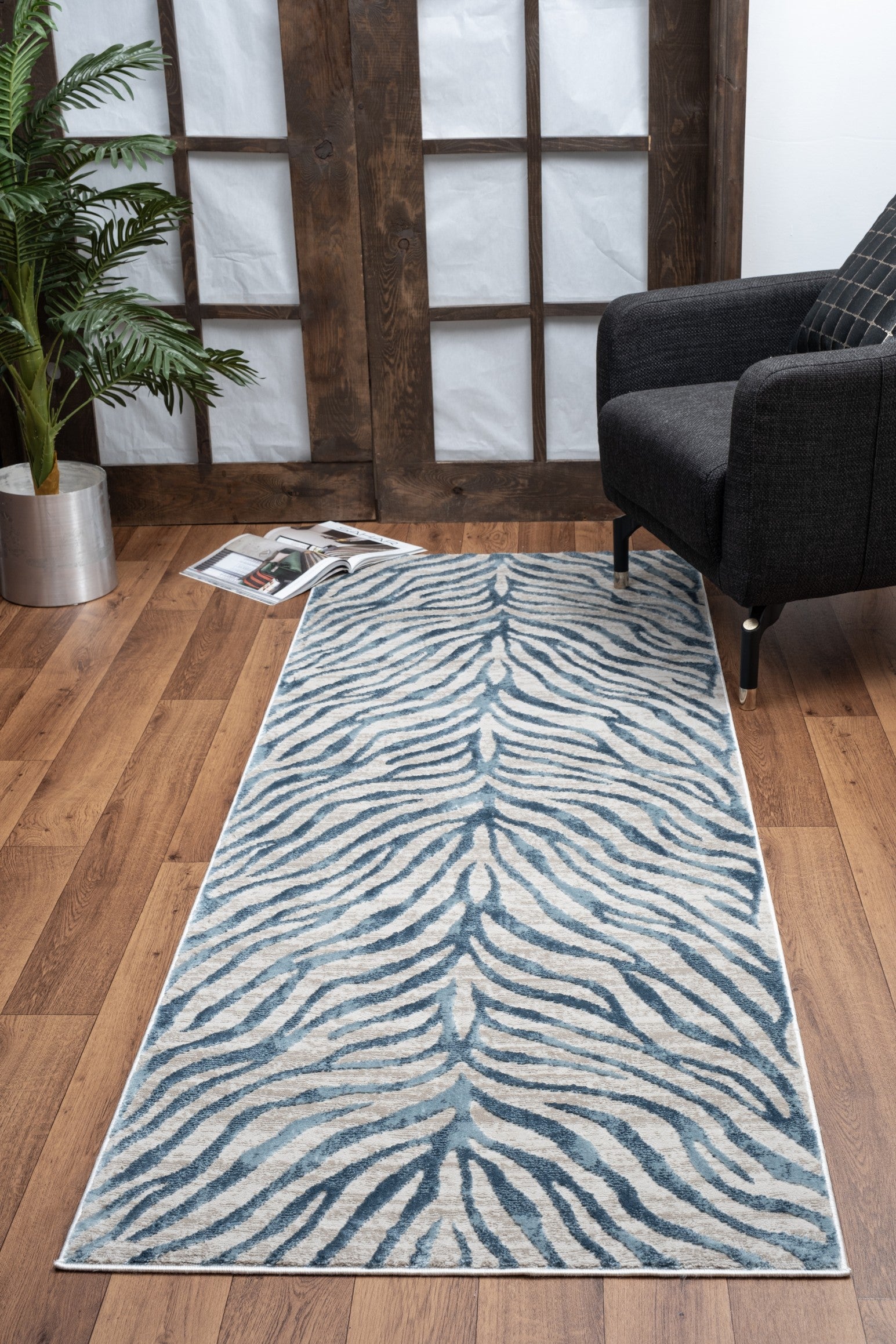 Elegance GC_CNC6006 Blue 2x3 ft Area Rug - Soft Polyester Accent Rug, Stain Resistant, Durable Jute Backing for High Traffic Homes &amp; Entryways, Made in Turkey