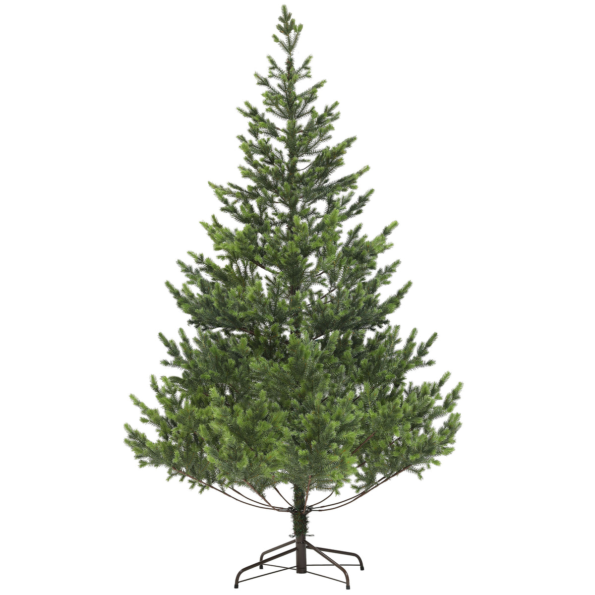 HOMCOM 7ft Sparse Realistic Cedar Artificial Christmas Tree, 2901 Tips, Hinged PE Needles, Green, Easy Assembly, Flame Retardant, Steel Base for Home & Office Holiday Decor