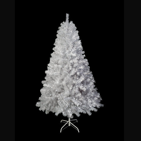 6FT Sliver Pre-Lit Artificial Christmas Tree: Hinged Full PVC Tree with 800 Branch Tips & 300 LED Lights, 11 Modes. Ideal Indoor/Outdoor Holiday Decoration.