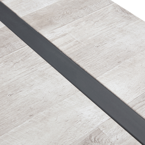 Table and chair set.A minimalist retro rectangular dining table with a specially textured top and black metal legs.Paired With 4 Black Artificial PU Chairs With Curved Widened Cushion Design.