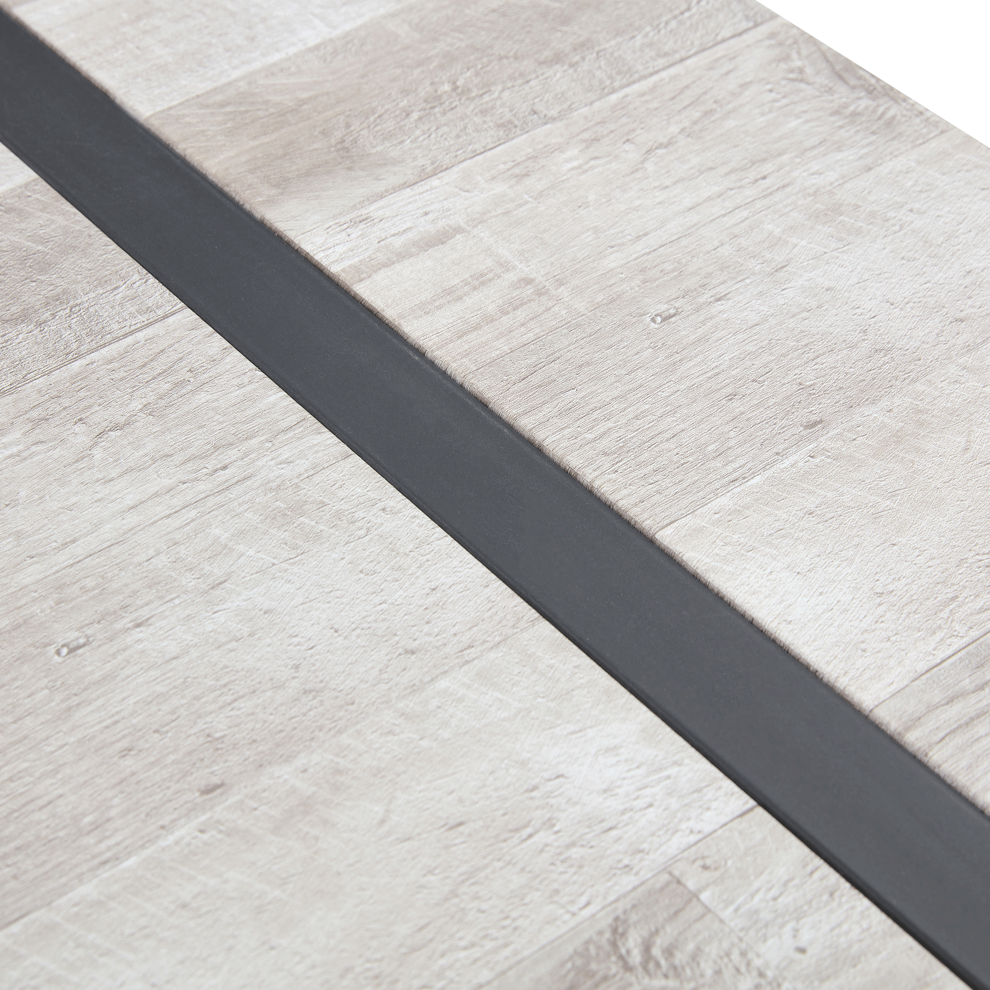 Table and chair set.A minimalist retro rectangular dining table with a specially textured top and black metal legs.Paired With 4 Black Artificial PU Chairs With Curved Widened Cushion Design.