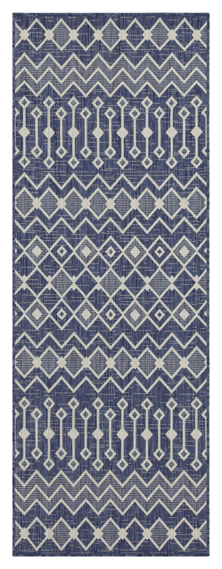 Sunshine GC_HAR2019 5'3" x 7'3" Blue Indoor/Outdoor Area Rug - Durable Polypropylene Flatweave, Stain Resistant, Easy Clean, Patio Deck Living Room Entryway