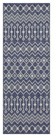Sunshine GC_HAR2019 5'3" x 7'3" Blue Indoor/Outdoor Area Rug - Durable Polypropylene Flatweave, Stain Resistant, Easy Clean, Patio Deck Living Room Entryway