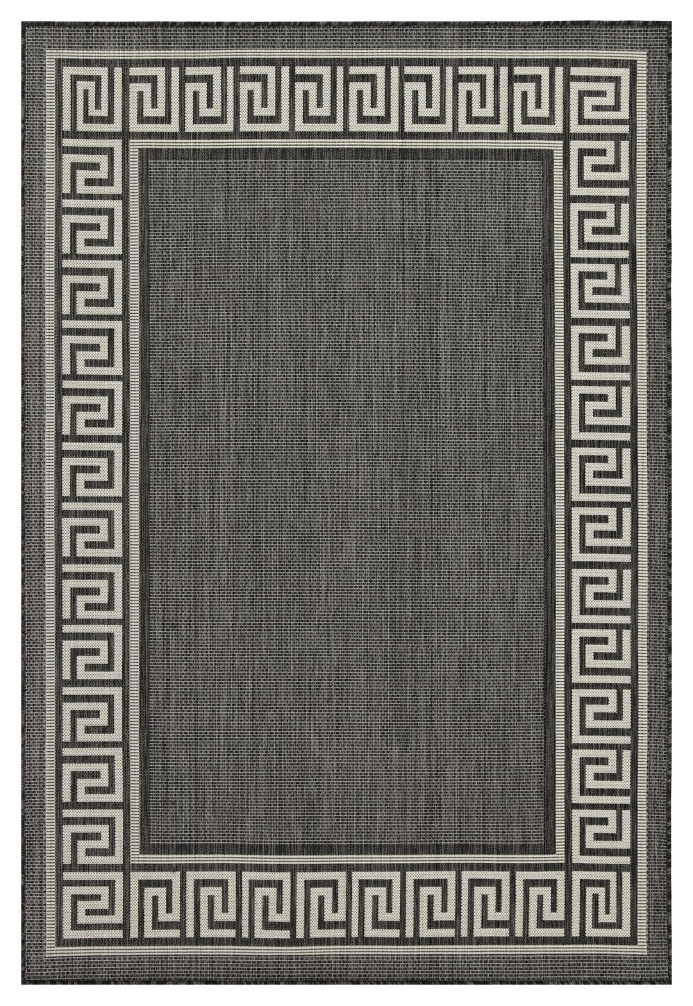 Sunshine GC Anthracite 2'7"x7'3" Indoor/Outdoor Area Rug - Durable Polypropylene Flatweave, Stain Resistant, Easy Clean Patio & Living Room Runner