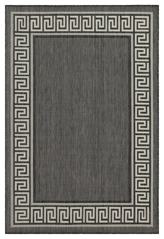 Sunshine GC Anthracite 2'7"x7'3" Indoor/Outdoor Area Rug - Durable Polypropylene Flatweave, Stain Resistant, Easy Clean Patio & Living Room Runner