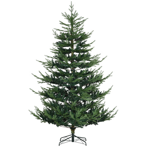 HOMCOM 7.5ft Green Pine Artificial Christmas Tree: Auto-Open Hinged Xmas Tree with 1218 Realistic Branches & Steel Base - Easy Setup & Storage for Cozy Holiday Home Decor