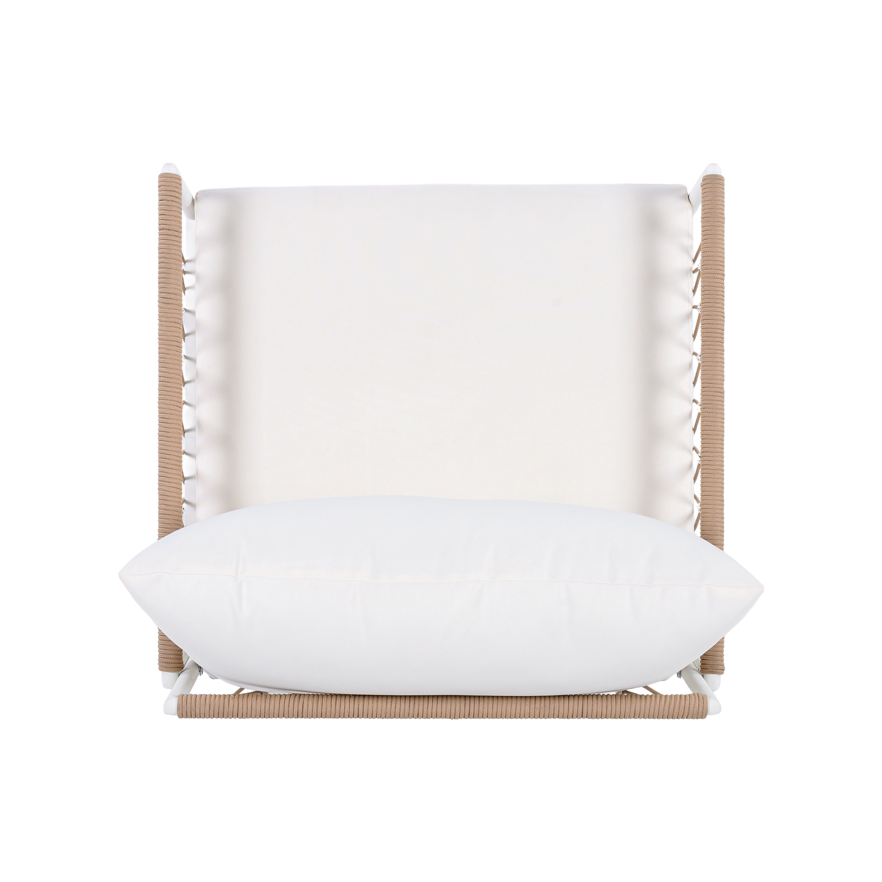 Boho 3-Piece Outdoor Furniture Set: 2 Lounge Chairs & Glass Side Table | Handwoven Rope, Powder-Coated Steel | Waterproof Cushions | Patio, Garden, Poolside Relaxation